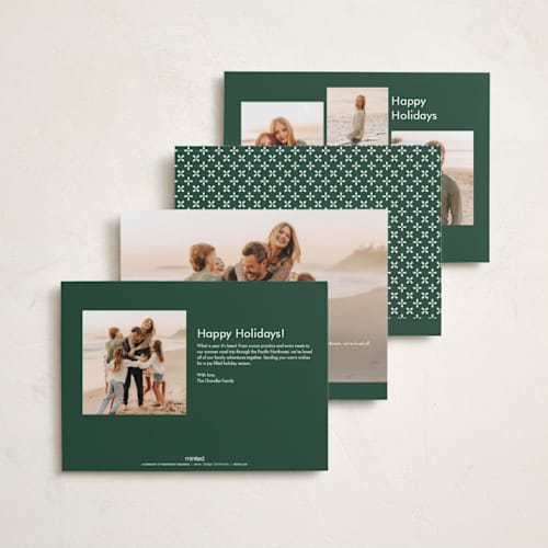 This is a mistletoe holiday photo cards with standard by Keen Peachy called marry christmas printing on recycled smooth signature in standard
