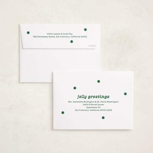 This is a cactus holiday photo cards with standard by Megan Davis called pecos printing on recycled smooth signature in standard
