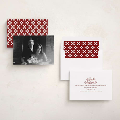 This is a snow holiday photo cards with standard by Ashlee Townsend called expansed printing on recycled smooth signature in standard