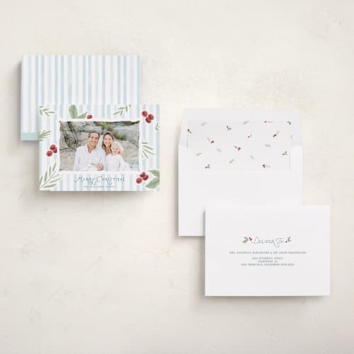 This is a coast holiday photo cards with standard by Kristen Juckiewicz called seaberry printing on recycled smooth signature in standard