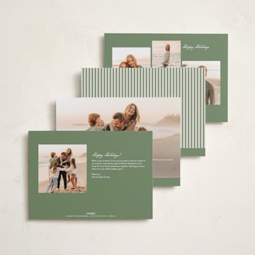 This is a mistletoe holiday photo cards with standard by Wildfield Paper Co called happiest! printing on recycled smooth signature in standard
