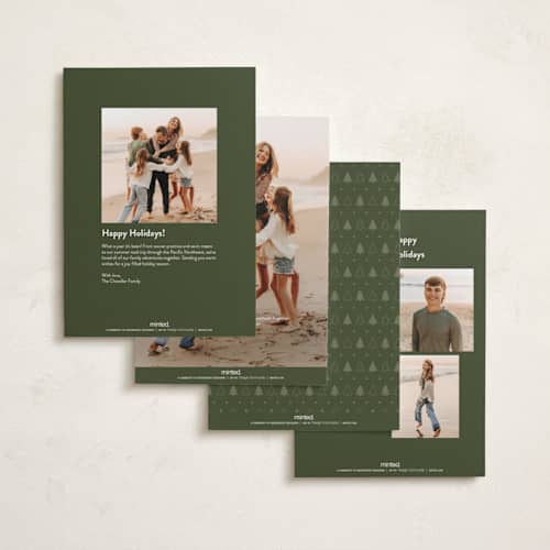 This is a pine holiday photo cards with standard by Robert and Stella called totally wonderful printing on recycled smooth signature in standard