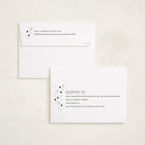 This is a pine holiday photo cards with standard by Robert and Stella called totally wonderful printing on recycled smooth signature in standard