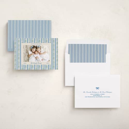 This is a ice holiday photo cards with standard by Pati Cascino called hollis printing on recycled smooth signature in standard