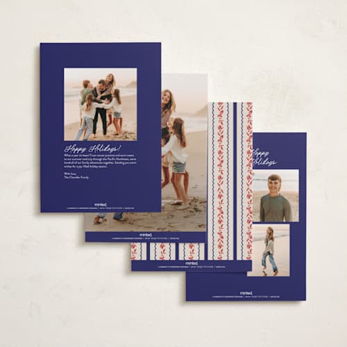 This is a marine holiday photo cards with standard by Chris Griffith called holiday sea printing on recycled smooth signature in standard