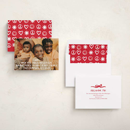 This is a snow holiday photo cards with standard by Angela Marzuki called all inclusive printing on recycled smooth signature in standard