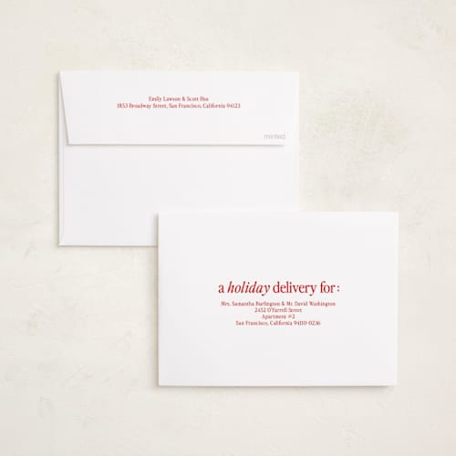 This is a snow holiday photo cards with standard by Angela Marzuki called holiday era printing on recycled smooth signature in standard