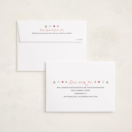This is a winter holiday photo cards with standard by Itsy Belle Studio called merry little things printing on recycled smooth signature in standard