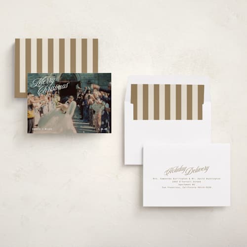This is a snow holiday photo cards with standard by Kristie Kern called pomeroy printing on recycled smooth signature in standard