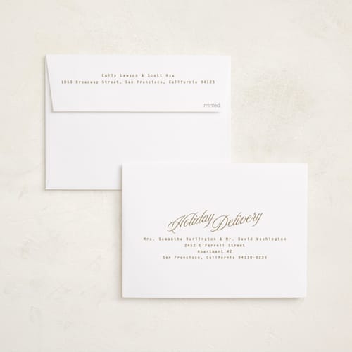 This is a snow holiday photo cards with standard by Kristie Kern called pomeroy printing on recycled smooth signature in standard