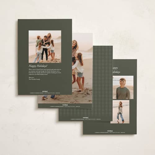 This is a pine holiday photo cards with standard by Brianne Larsen called classic frame printing on recycled smooth signature in standard