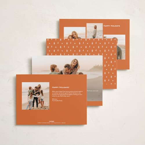 This is a pumpkin holiday photo cards with standard by Claudia Orengo called ski printing on recycled smooth signature in standard