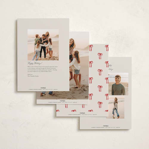 This is a ivory holiday photo cards with standard by Julie Murray called happy new home printing on recycled smooth signature in standard
