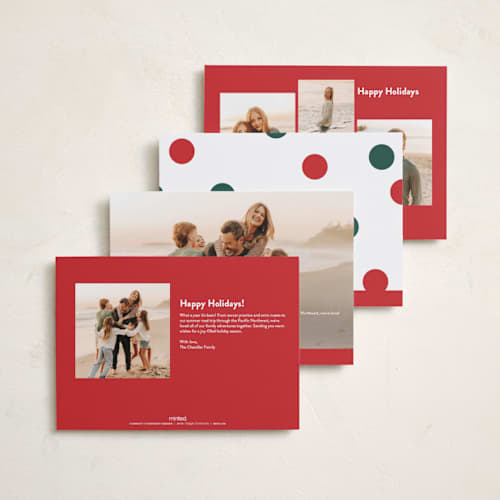 This is a holly holiday photo cards with standard by Angela Garrick called chase joy printing on recycled smooth signature in standard