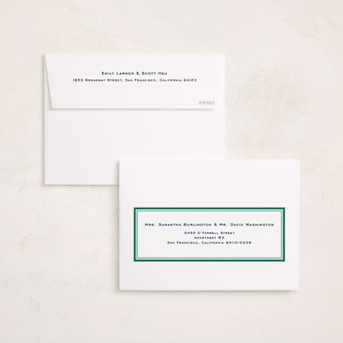 This is a peppermint holiday photo cards with standard by Pati Cascino called sonetto printing on recycled smooth signature in standard