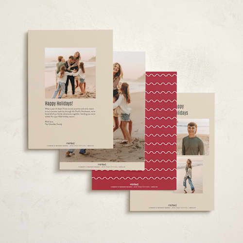 This is a buttercream holiday photo cards with standard by Olivia Raufman called happy on holiday printing on recycled smooth signature in standard