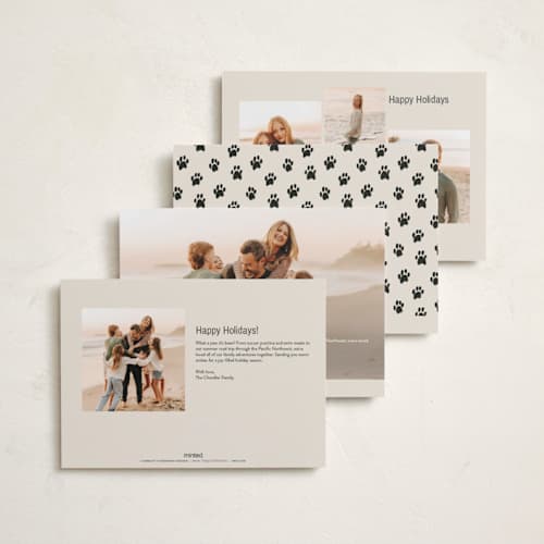 This is a cream holiday photo cards with standard by Ani Somi called big bold type printing on recycled smooth signature in standard