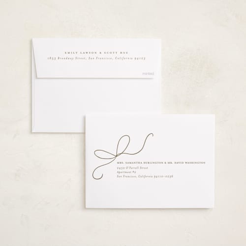 This is a snow holiday photo cards with standard by Emily Betts called bow two printing on recycled smooth signature in standard