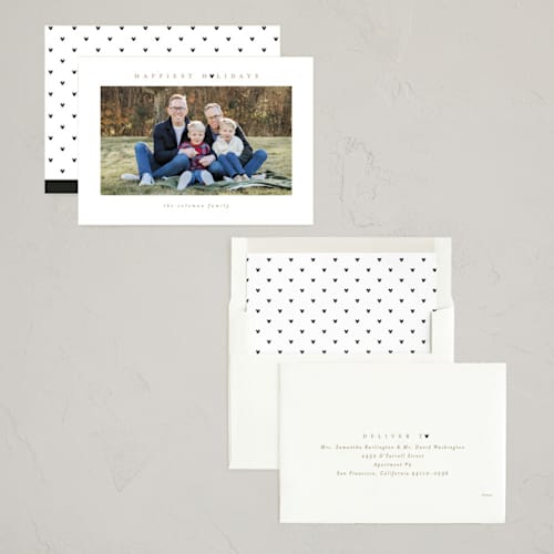 This is a snow holiday photo cards with standard by Angela Garrick called disney mickey mouse minimalist mickey printing on recycled smooth signature in standard