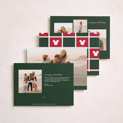 This is a fruitcake holiday photo cards with standard by Pixel and Hank called disney mickey magical memories printing on recycled smooth signature in standard