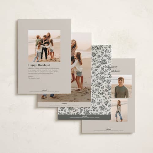 This is a cream holiday photo cards with standard by Jessie Steury called wallpaper printing on recycled smooth signature in standard