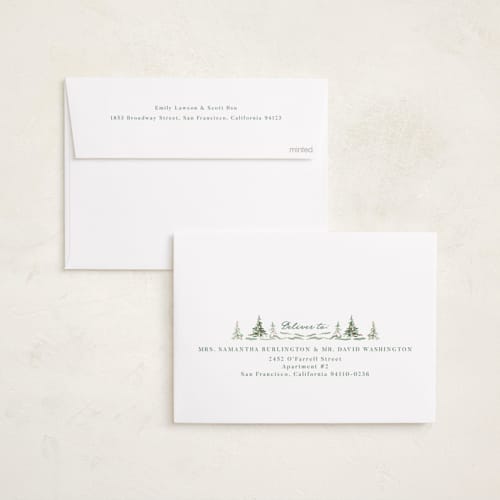 This is a forest holiday photo cards with standard by Petra Kern called calm wonderland printing on recycled smooth signature in standard