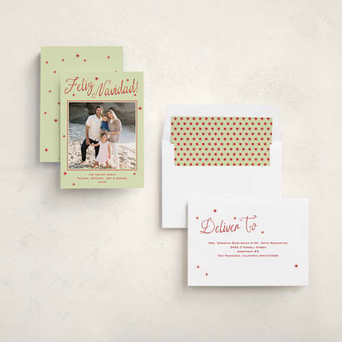 This is a agave holiday photo cards with standard by Megan Davis called espacio printing on recycled smooth signature in standard