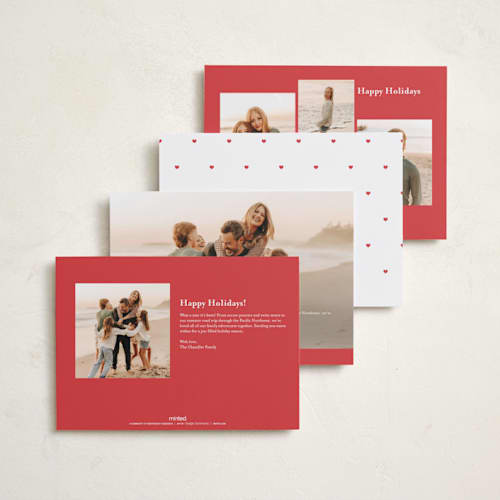 This is a cardinal holiday photo cards with standard by Itsy Belle Studio called it's giving christmas printing on recycled smooth signature in standard