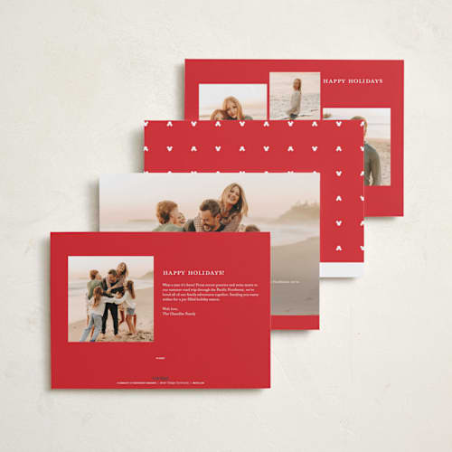 This is a cotton holiday photo cards with standard by Laura Hamm called disney mickey spirit printing on recycled smooth signature in standard