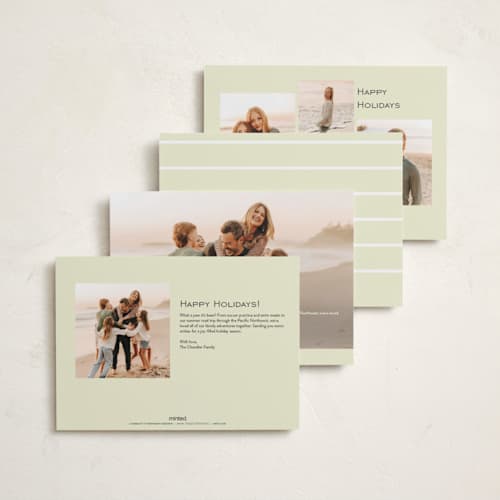 This is a buttercream holiday photo cards with standard by Nicole Walsh called gathered printing on recycled smooth signature in standard