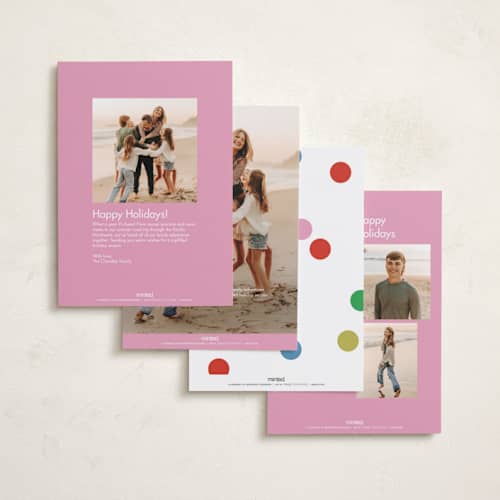 This is a gumdrop holiday photo cards with standard by Morgan Kendall called joie de vivre printing on recycled smooth signature in standard