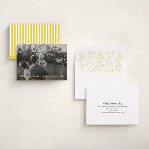 This is a halo holiday photo cards with standard by letterfix called essence printing on recycled smooth signature in standard
