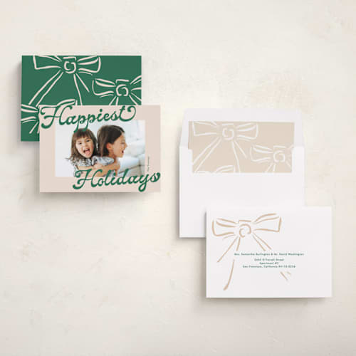 This is a lagoon holiday photo cards with standard by Phrosné Barwood called chappies printing on recycled smooth signature in standard