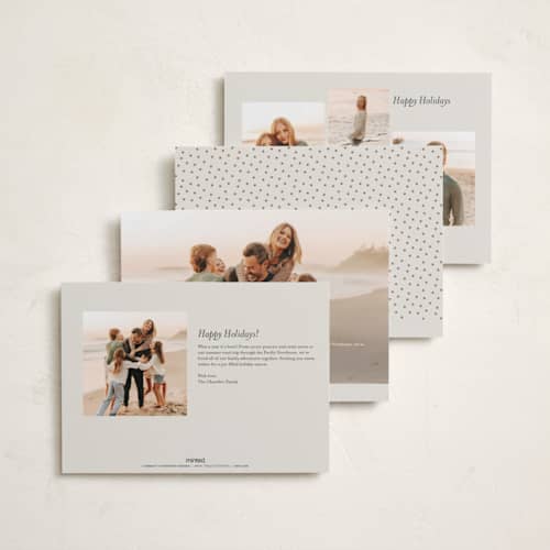 This is a caramel latte holiday photo cards with standard by Blustery August called a golden christmas printing on recycled smooth signature in standard