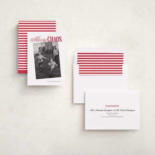 This is a holly berry holiday photo cards with standard by Holly Whitcomb called chester printing on recycled smooth signature in standard