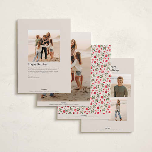 This is a eggnog holiday photo cards with standard by Claudia Orengo called pique nique printing on recycled smooth signature in standard