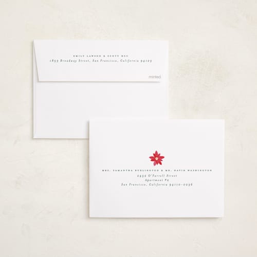 This is a eggnog holiday photo cards with standard by Claudia Orengo called pique nique printing on recycled smooth signature in standard