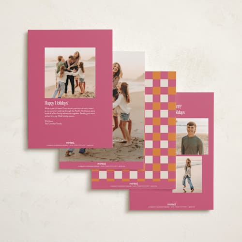 This is a gumdrop holiday photo cards with standard by Ekko Studio called cheerful stack printing on recycled smooth signature in standard