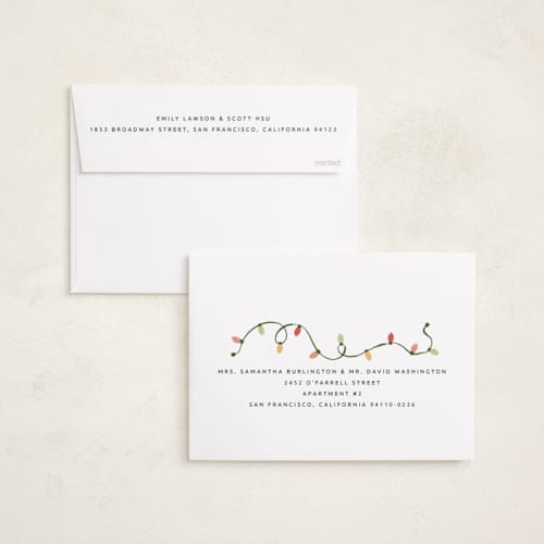 This is a tree farm holiday photo cards with standard by Kamala Nahas called wreck the halls with boughs of jolly printing on recycled smooth signature in standard