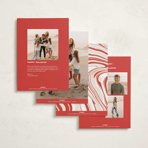 This is a peppermint holiday photo cards with standard by Oscar and Emma - Karly Depew called peppermint flavor printing on recycled smooth signature in standard