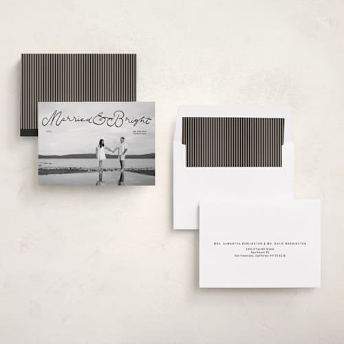 This is a moon rock holiday photo cards with standard by Abbigail Lim called married & bright printing on recycled smooth signature in standard