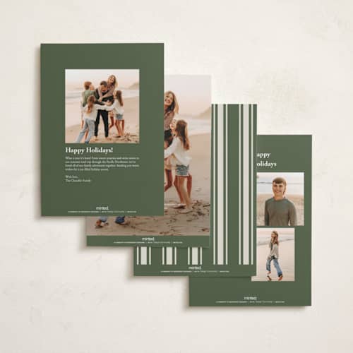 This is a boxwood holiday photo cards with standard by Kristie Kern called sash printing on recycled smooth signature in standard