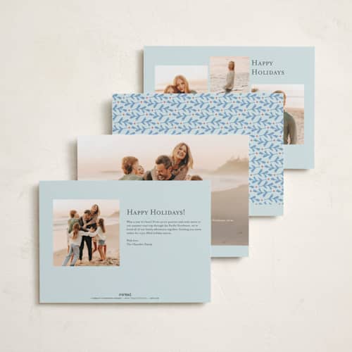 This is a frost holiday photo cards with standard by Alston Foster called greatest joys printing on recycled smooth signature in standard