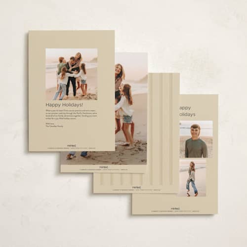 This is a ivory holiday photo cards with standard by Ana de Sousa called just married & merry printing on recycled smooth signature in standard