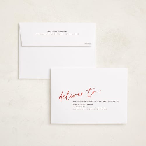 This is a peppermint holiday photo cards with standard by Annie Clark called off grid printing on recycled smooth signature in standard