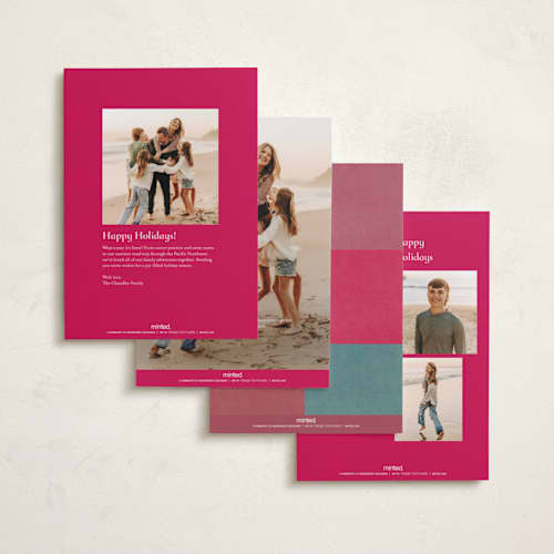 This is a candy holiday photo cards with standard by Sumak Studio called joyful check printing on recycled smooth signature in standard
