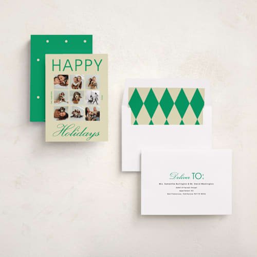 This is a butter holiday photo cards with standard by Morgan Kendall called mixed type printing on recycled smooth signature in standard