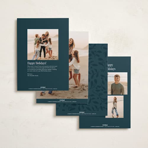 This is a icicle holiday photo cards with standard by Kamala Nahas called classic merry triple printing on recycled smooth signature in standard
