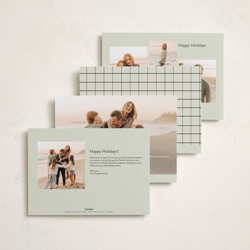 This is a vanilla holiday photo cards with standard by Bryanna Mehner called very merry printing on recycled smooth signature in standard