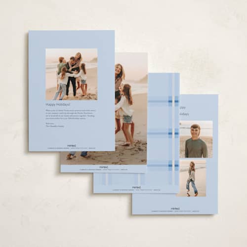 This is a ice holiday photo cards with standard by Inkblot Design called plaid squared printing on recycled smooth signature in standard